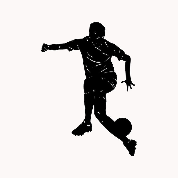 Vector silhouet voetballer geïsoleerd op witte achtergrond illustratie vector