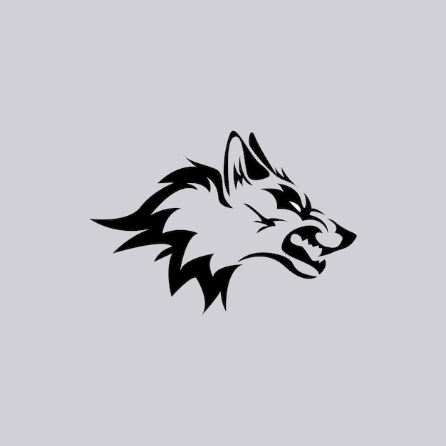 silhouet wolf logo ontwerp inspiratie