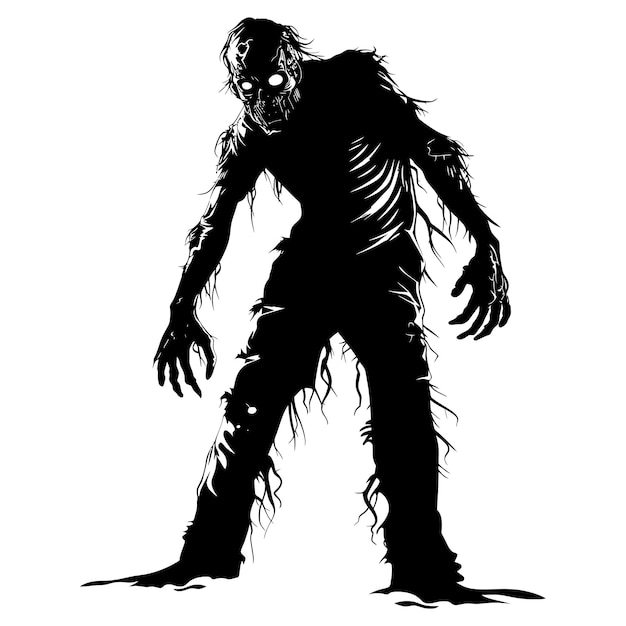 Silhouet zombie zwarte kleur alleen full body