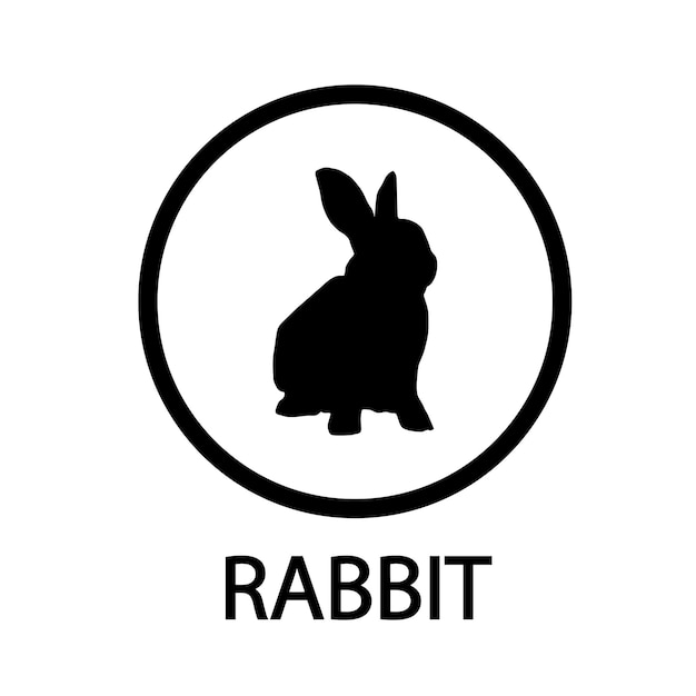 Silhouet zwart konijn logotype decoratie