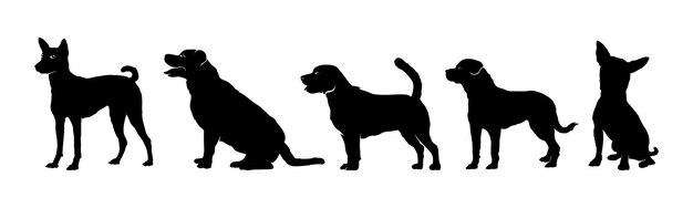 Vector silhouetinzameling van hond