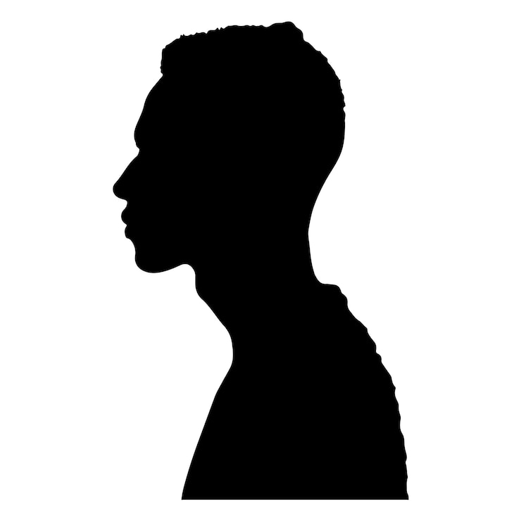 Vector silhouette of a african american man silhouette on white background