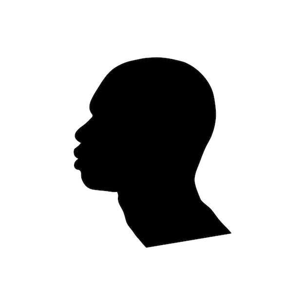 silhouette of african american young man face profile black man vector illustration