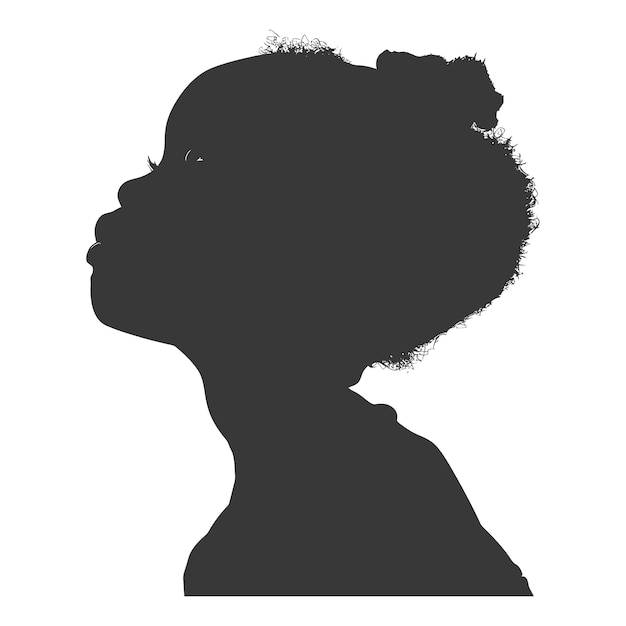 Vector silhouette african girl black color only