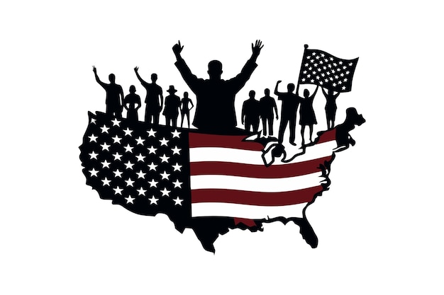a silhouette of a american citizenship day