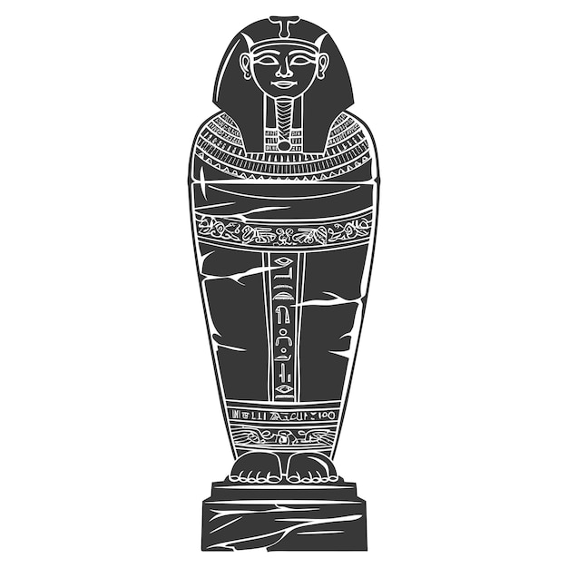 Vector silhouette ancient egypt sarcophagus black color only