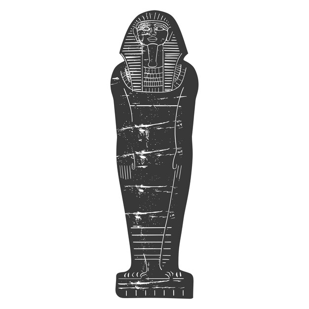 Vector silhouette ancient egypt sarcophagus black color only