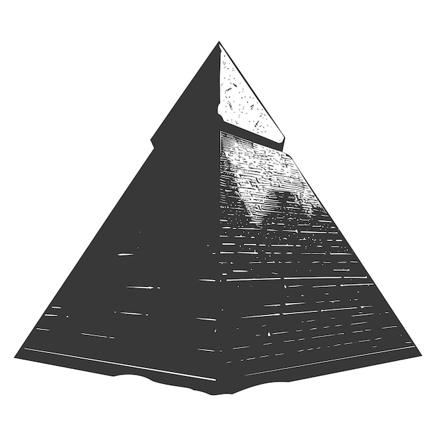 Vettore silhouette antica piramide egiziana simbolo logo solo colore nero