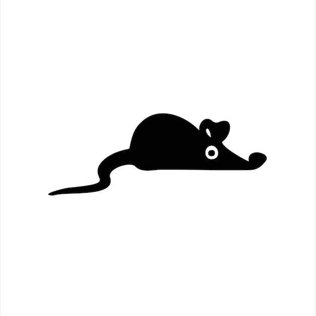 Silhouette animal cartoon mouse vector illustration