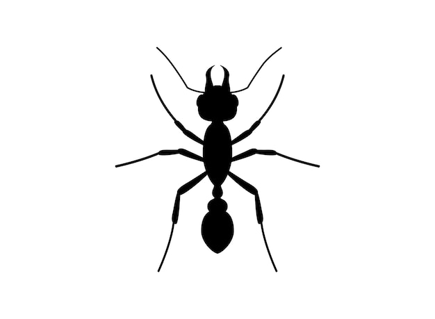 Vista dall'alto di formica sagoma. modello di logo di formica. simbolo dell'insetto. illustrazione vettoriale Vettore Premium