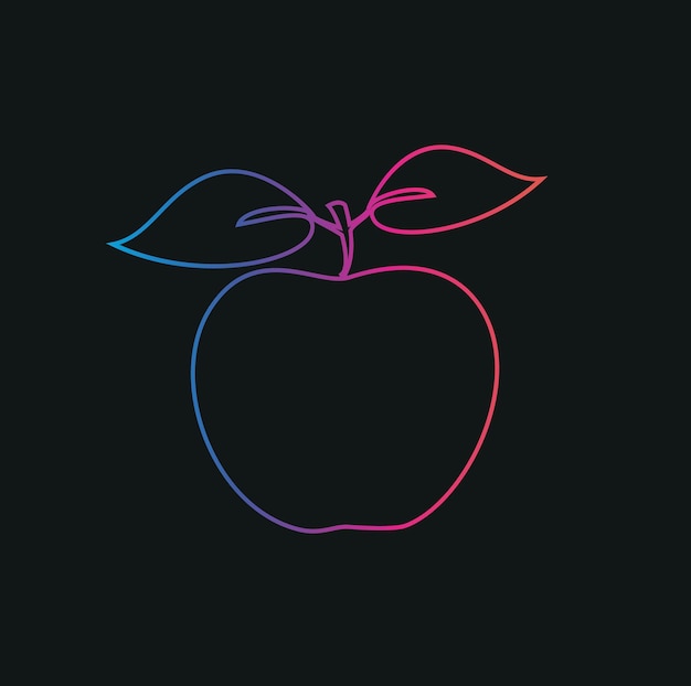 Silhouette Of An Apple Logotype Concept Isolated On Transparent Background