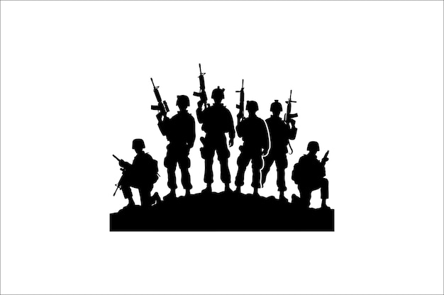 Silhouette of Army Soldier soldiers Vector bundle Silhouette Veteran Soldier vector