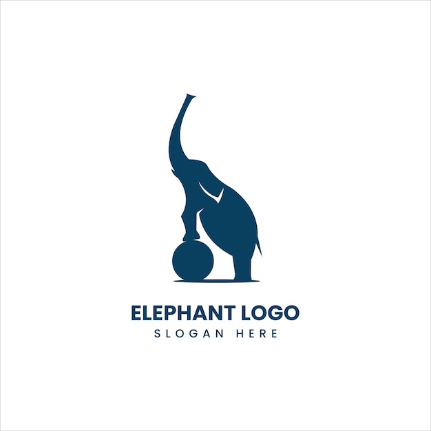 Silhouette art elephant logo vector symbol template