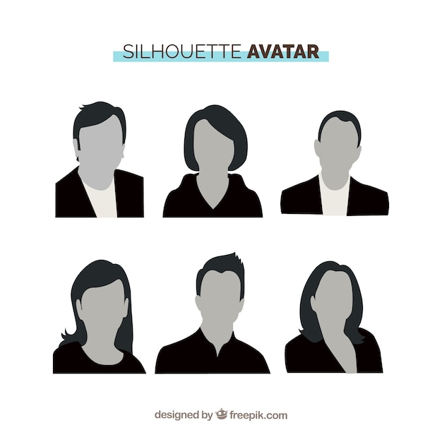 Vettore avatar di silhouette con stile professionale