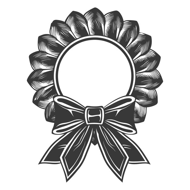 Vector silhouette award rosette black color only