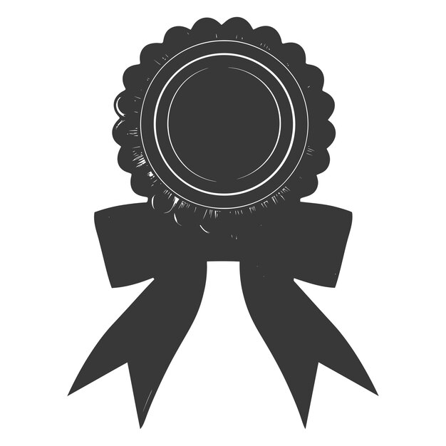 Vector silhouette award rosette black color only