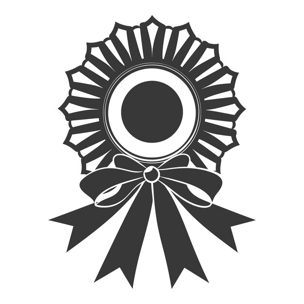 Vector silhouette award rosette black color only