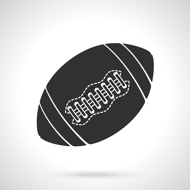 Silhouette of ball for American football or rugby Sports equipment Vector illustration