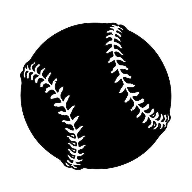 Vector silhouette of baseball ball vector illustration