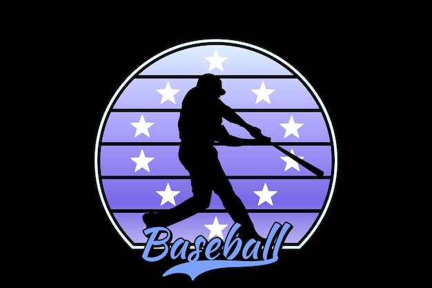 Silhouette baseball star retro vintage