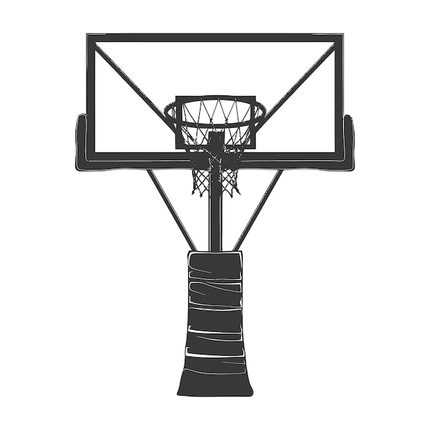 Vector silhouette basketball ground hoop black color only