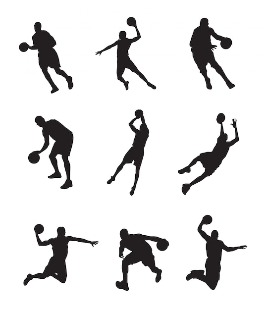 Silhouette of basketball player