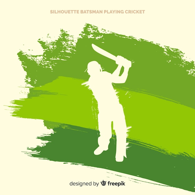 Silhouette batsman playing cricket