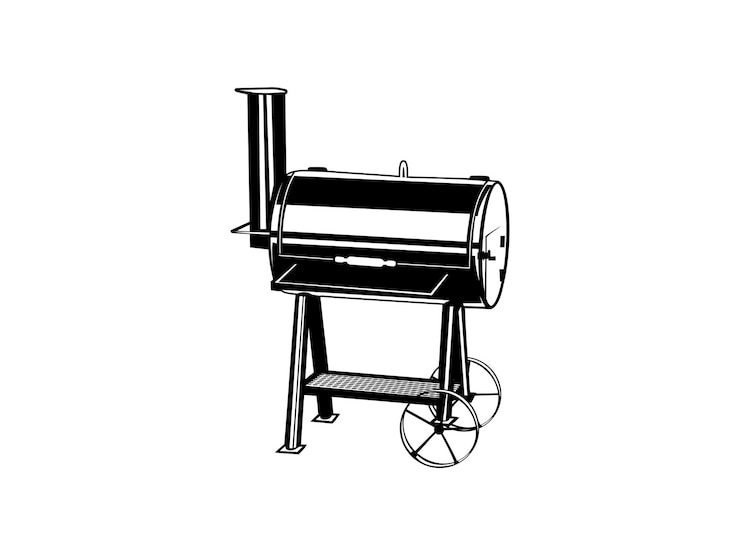Vector silhouette bbq grill