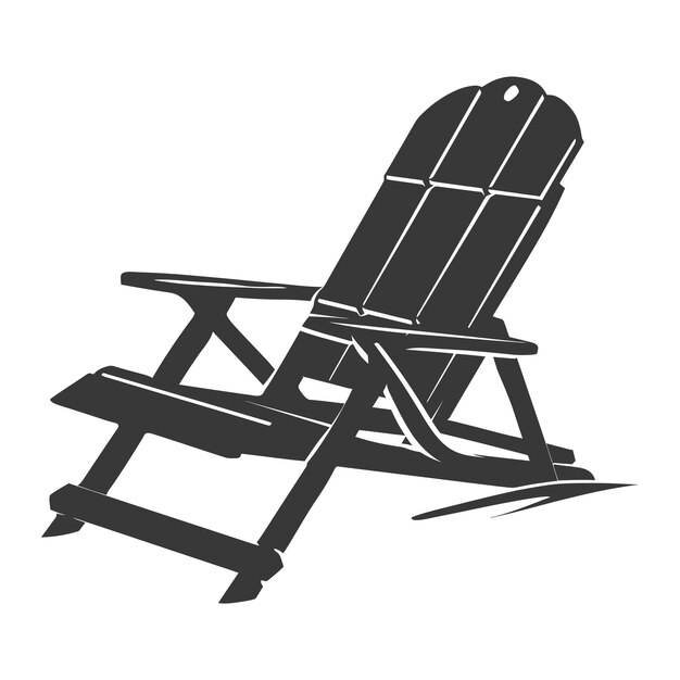 Vector silhouette beach chair full black color only