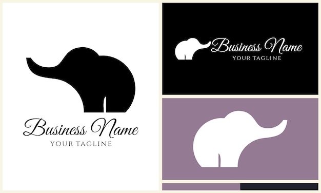 Vector silhouette bear elephant kangaroo logo