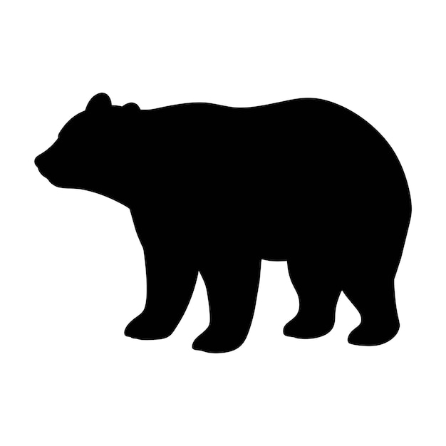 Vector silhouette of bear on white