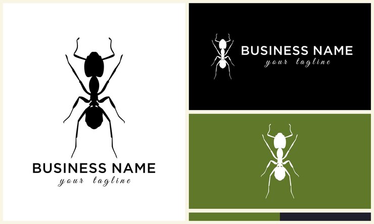 Vector silhouette beetle insect ant template