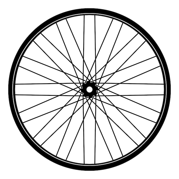 silhouette bicycle wheel Icon isolated on white background