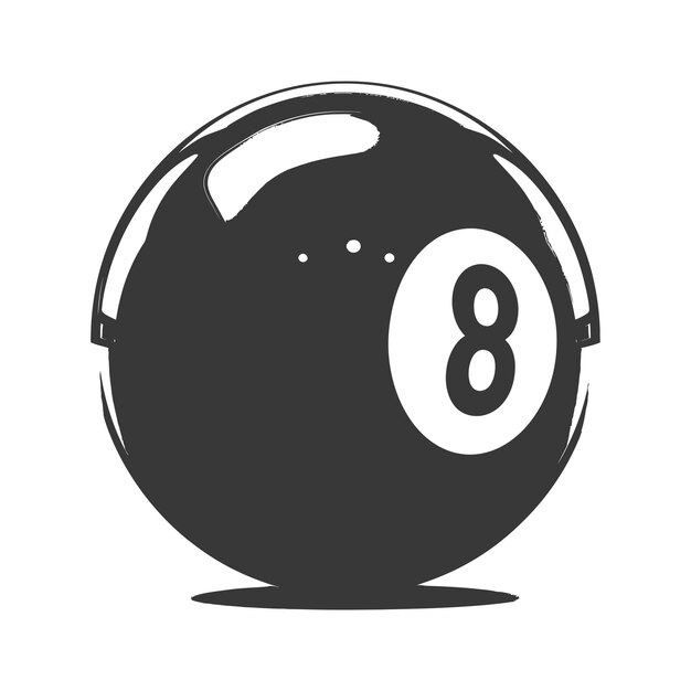 Vector silhouette billiard ball number 8 black color only