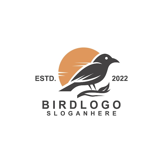 Silhouette bird logo design