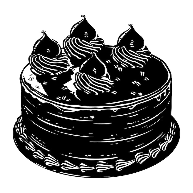 Силуэтный торт на день рождения только черного цвета