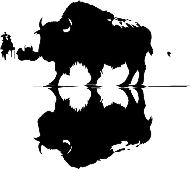 Vector silhouette bison animal vector images