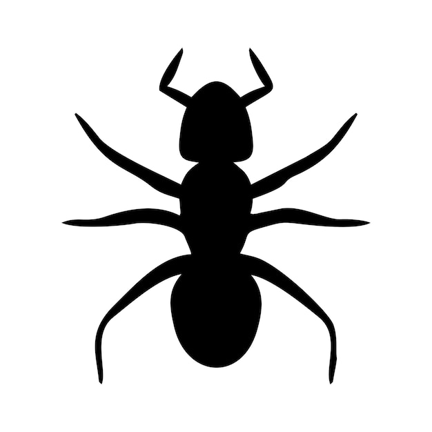 Vector silhouette of a black ant walking