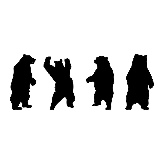 silhouette of a black bear walking