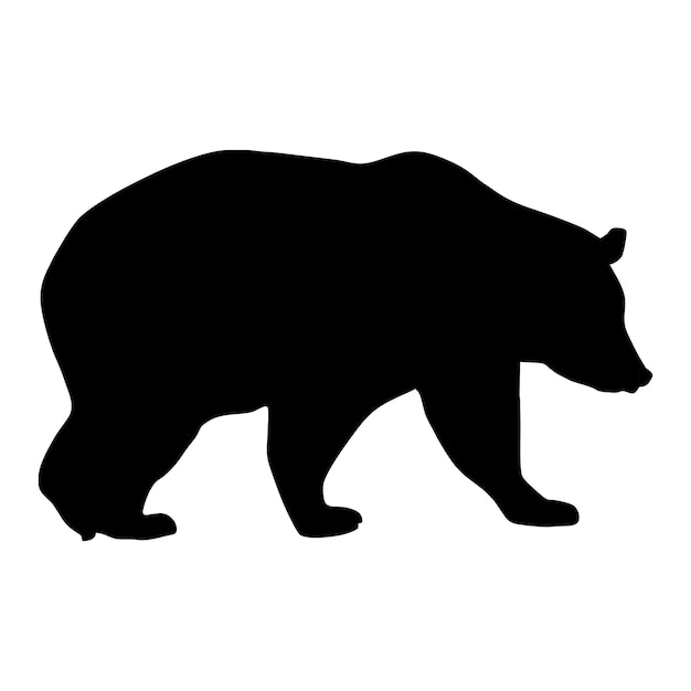 Vector silhouette of a black bear walking