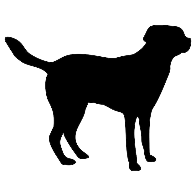 silhouette of a black dog standing