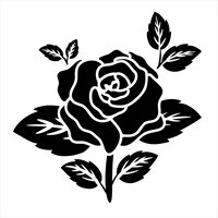 Fiore di rosa motivo silhouette nero