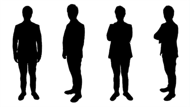 Silhouette black white man acting gesturing pose