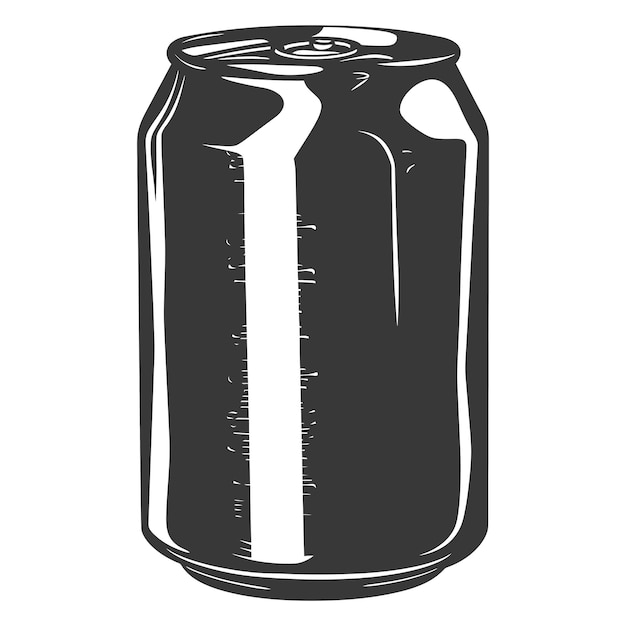 Silhouette blank Drink can canned drink black color only