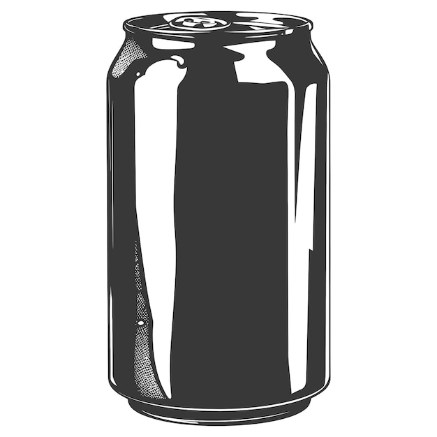 Silhouette blank Drink can canned drink black color only