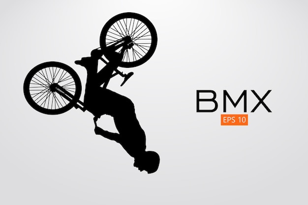 Vector silhouette of a bmx rider