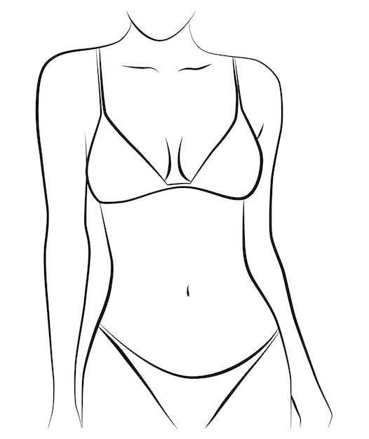 The silhouette of the body is a line Female silhouette