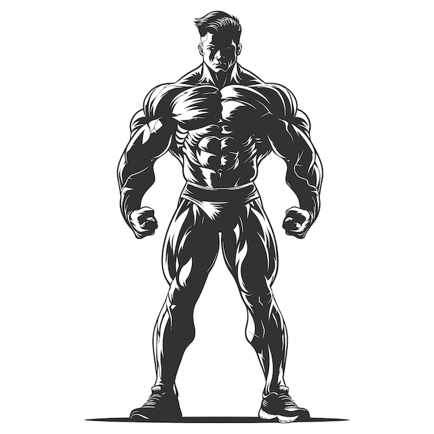 Silhouette Bodybuilding black color only full body