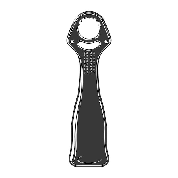 Vector silhouette bottle opener tool black color only