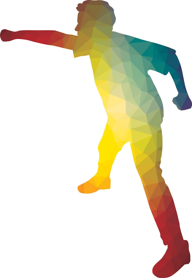 Vector silhouette of a boy practicing martial arts isolated on white background